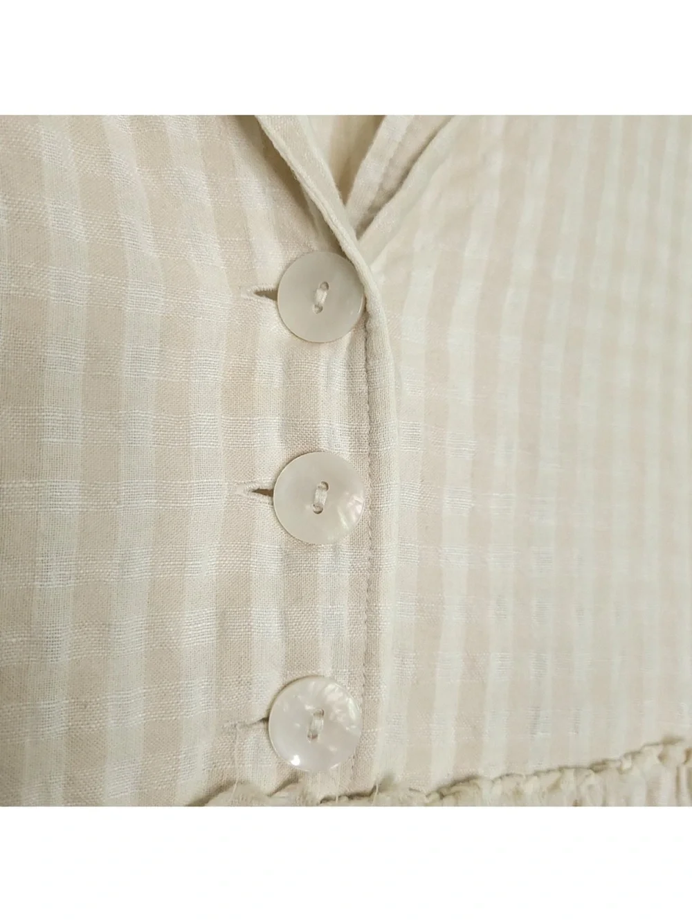 Free People Cream Textured gingham  Dress